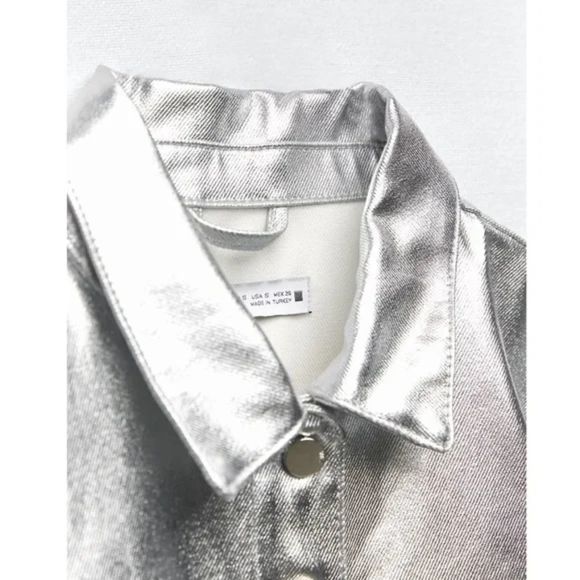 NWT Zara silver metallic cropped jacket - Picture 11 of 11